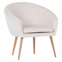 SESSEL in Flachgewebe Creme  - Creme/Naturfarben, Design, Holz/Textil (73/73/66cm) - Livetastic