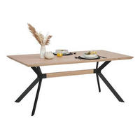 ESSTISCH rechteckig Eichefarben  - Eichefarben/Schwarz, MODERN, Holzwerkstoff/Metall (180/90/75cm) - Livetastic