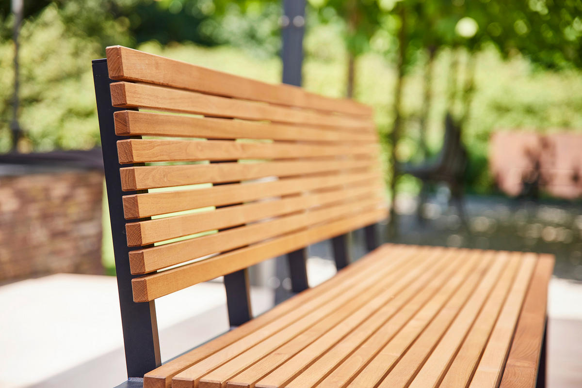 GARTENBANK 180/84/157,5 cm  in Naturfarben  - Anthrazit/Robinienfarben, KONVENTIONELL, Holz/Metall (180/84/157,5cm) - Siena Garden