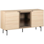 SIDEBOARD  150/80/40 cm  - Eichefarben/Schwarz, KONVENTIONELL, Glas/Holzwerkstoff (150/80/40cm) - Xora