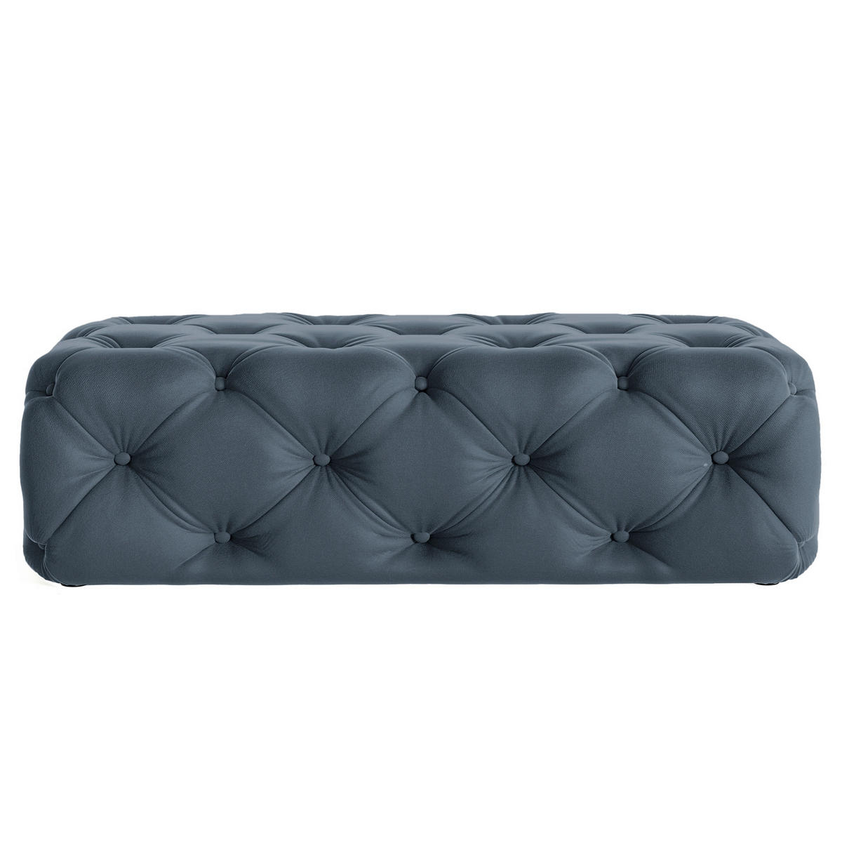 HOCKER in Textil Dunkelblau  - Schwarz/Dunkelblau, Design, Kunststoff/Textil (130/39/65cm) - P & B