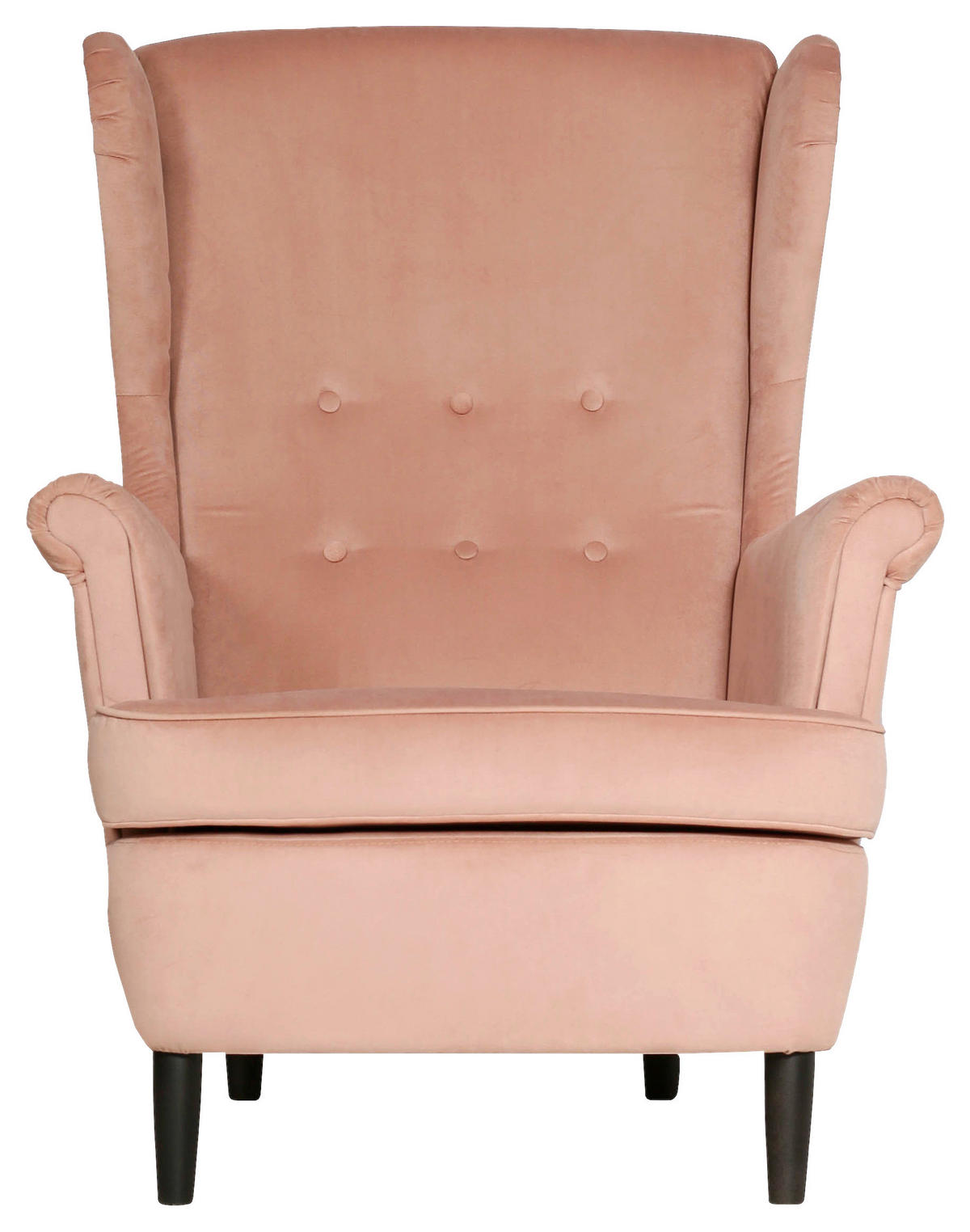 KRESLO UŠIAK, drevo, textil, kartón, kompozitné drevo, pink - pink/čierna, Basics, kartón/drevo (78/102/98cm) - Niels Andersson