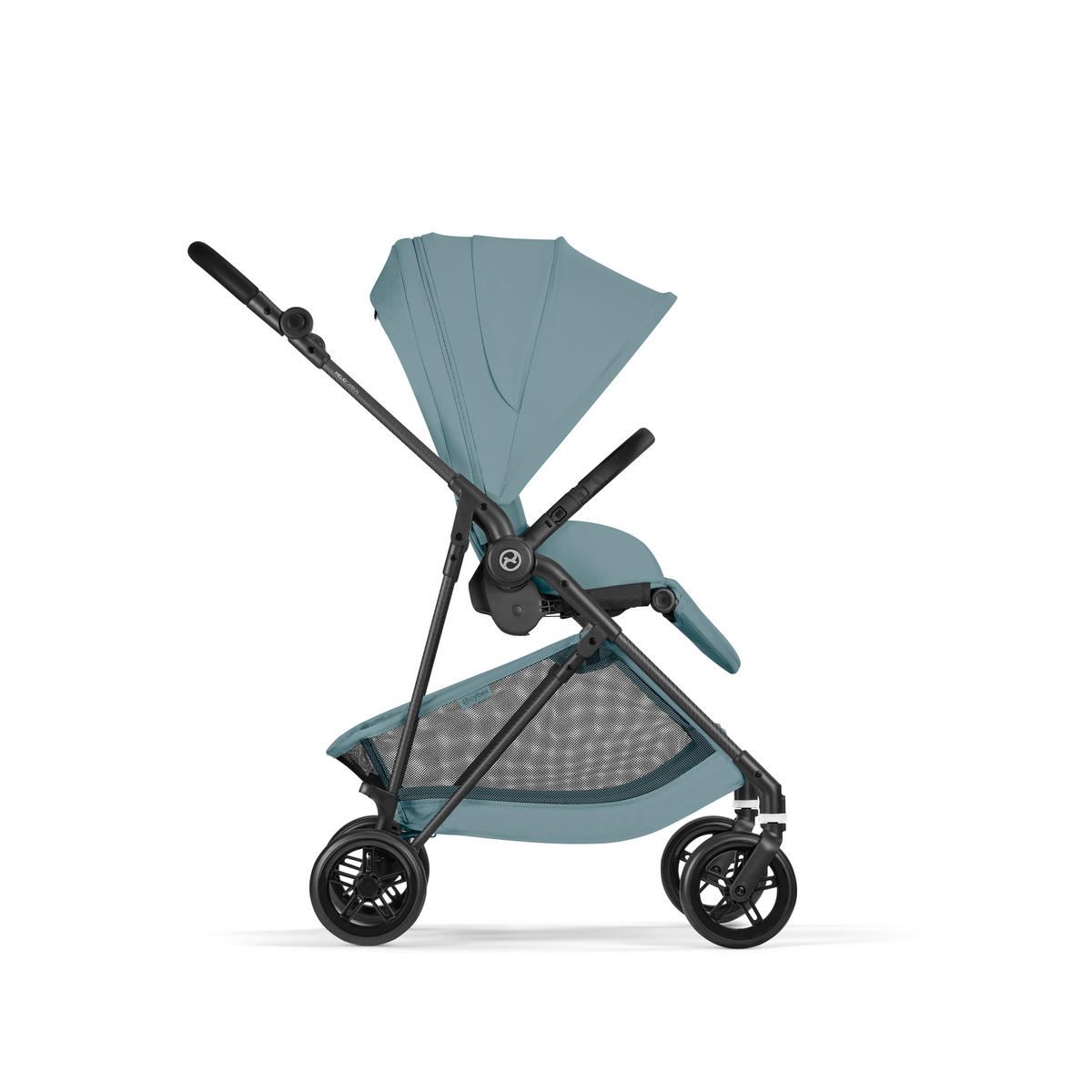 KINDERWAGEN  Melio Carbon  Stormy Blue  - Pastellblau/Schwarz, Basics, Textil/Metall (82-91/49/96,5 - 107cm) - cybex GOLD