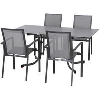 GARTENTISCHGRUPPE  - Anthrazit/Schwarz, KONVENTIONELL, Keramik/Textil - Siena Garden