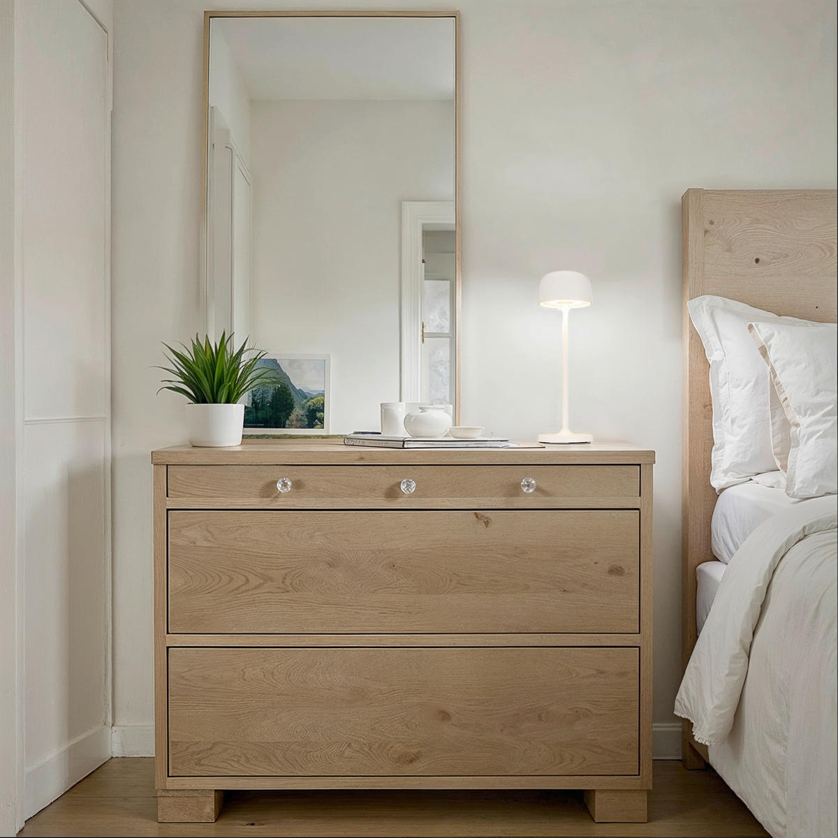 AKKU-TISCHLEUCHTE Las Vegas 7,6/24 cm  - Transparent/Weiß, Design, Kunststoff/Metall (7,6/24cm) - Novel