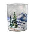 TEELICHTGLAS - Weiß/Hellblau, Basics, Glas (10/12,5cm) - Ambia Home