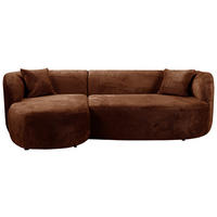 ECKSOFA in Bouclé Rostfarben  143/264 cm  - Rostfarben/Schwarz, Design, Kunststoff/Textil (143/264cm) - MID.YOU