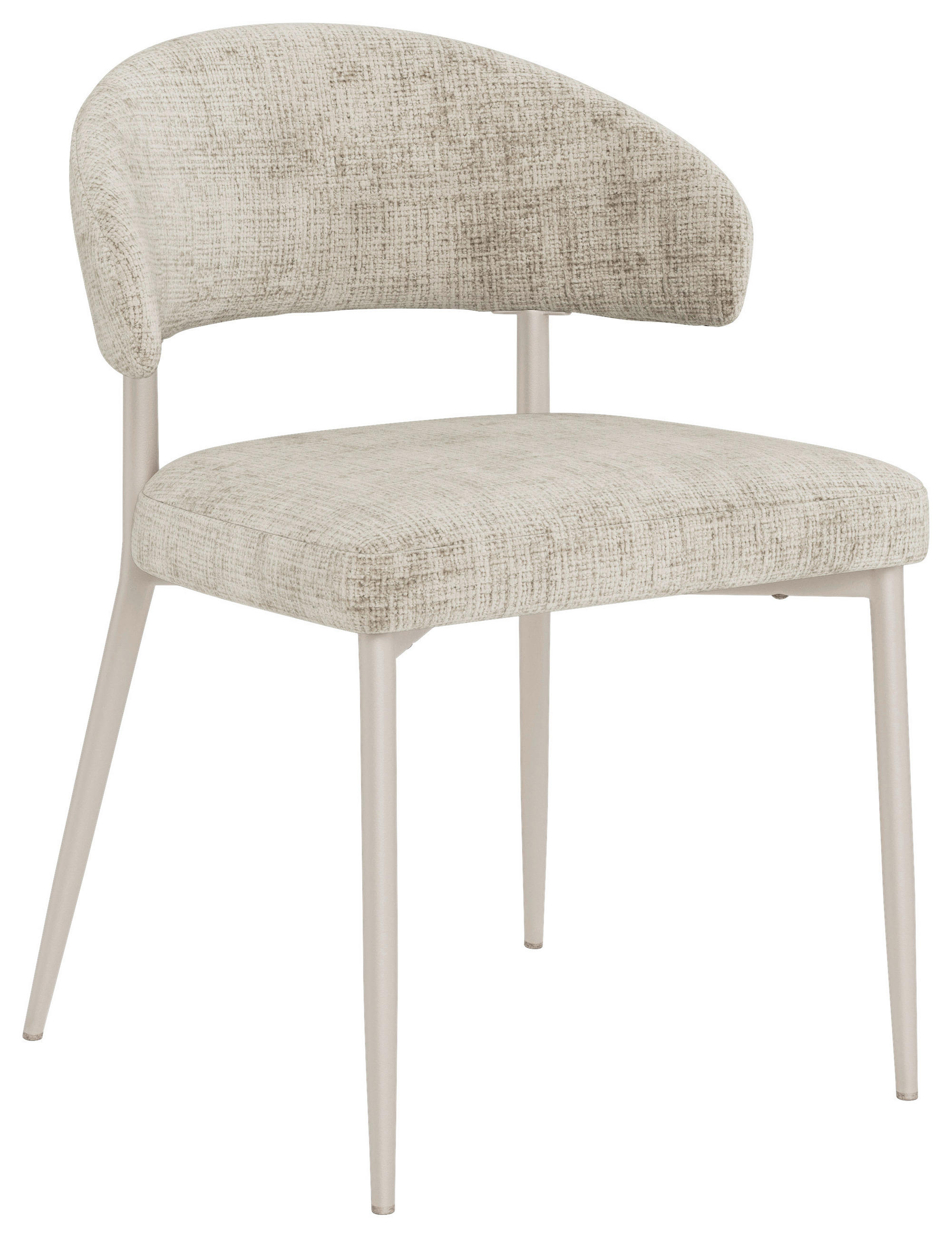 STUHL Webstoff Beige  - Beige/Grau, Trend, Textil/Metall (56/77/55cm) - MID.YOU