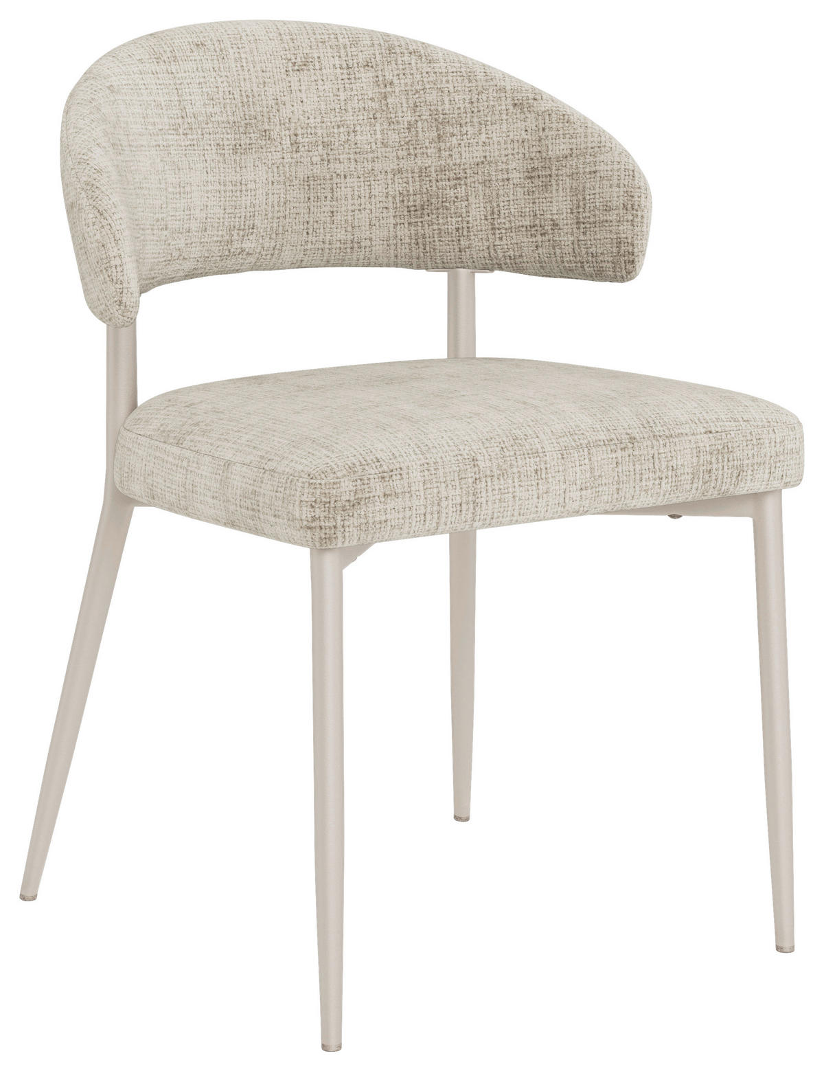 STUHL Webstoff Beige  - Beige/Grau, Trend, Textil/Metall (56/77/55cm) - MID.YOU