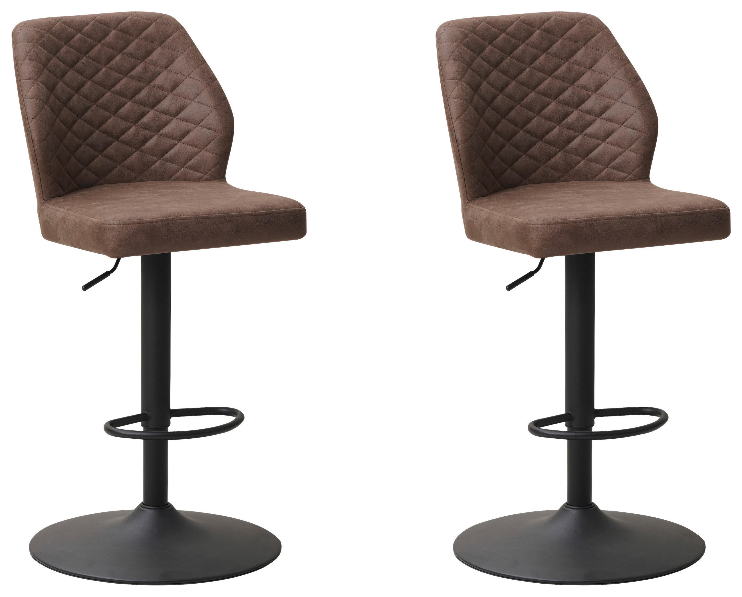 BARHOCKER-SET Mikrofaser Taupe  - Taupe/Schwarz, KONVENTIONELL, Textil/Metall (42/114/52cm) - MID.YOU
