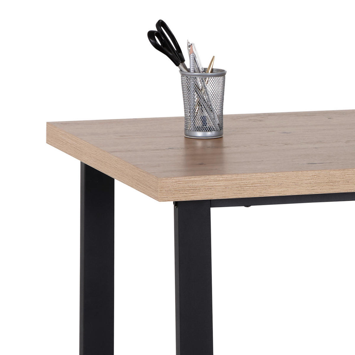 SCHREIBTISCH 120/60/75 cm  in Schwarz, Eichefarben  - Eichefarben/Schwarz, Modern, Holzwerkstoff/Metall (120/60/75cm) - MID.YOU