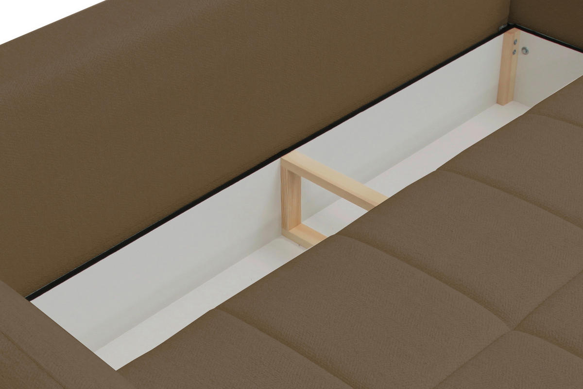 SCHLAFSOFA in Braun  - Schwarz/Braun, Design, Holz/Textil (245/90/117cm) - MID.YOU