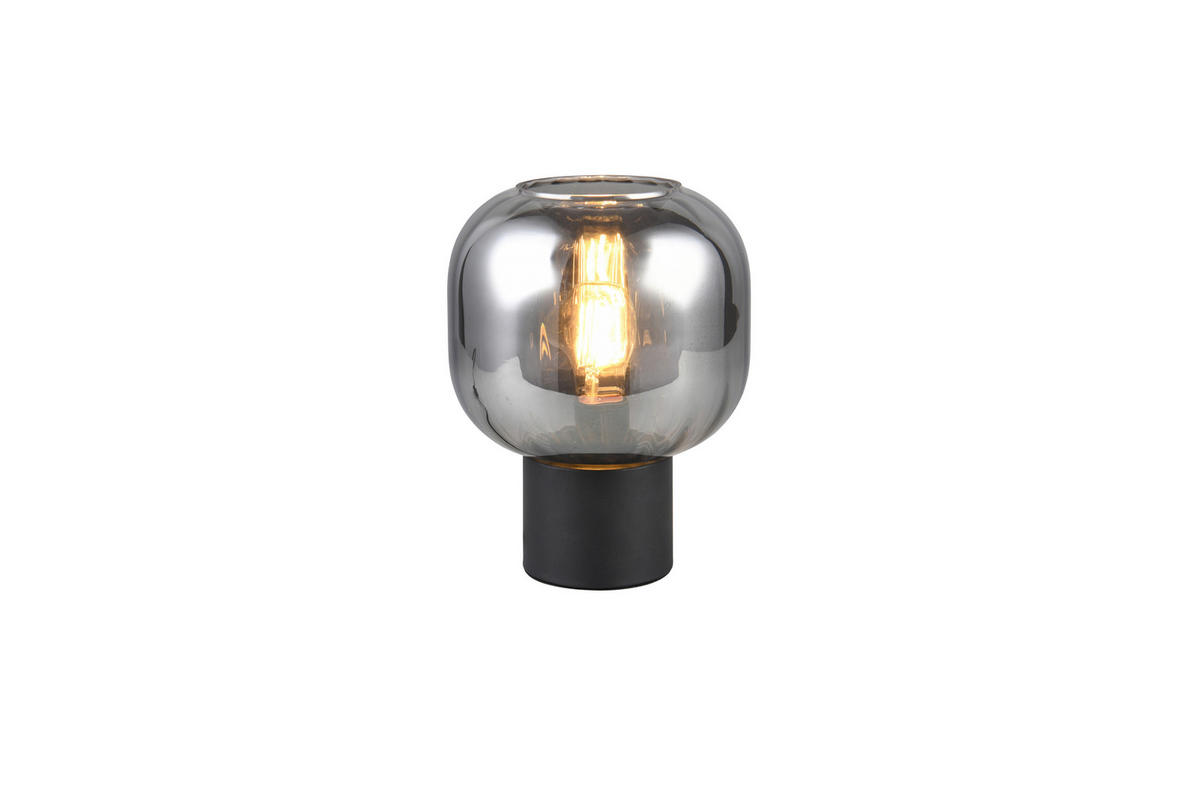 STOLNÁ LAMPA, E27, 20/26 cm  - čierna/chrómová, Design, kov/sklo (20/26cm) - Trio Leuchten