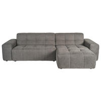 ECKSOFA Taupe Webstoff  - Taupe/Schwarz, KONVENTIONELL, Kunststoff/Textil (301/160cm) - Carryhome