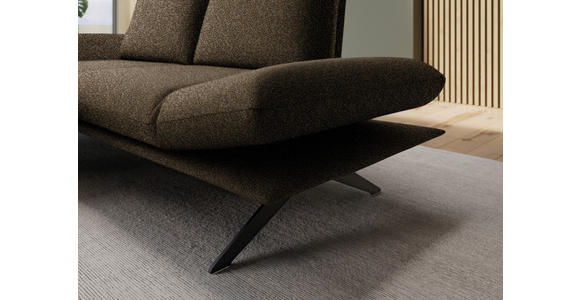 ECKSOFA  in Flachgewebe Dunkelbraun  155/234 cm  - Dunkelbraun/Schwarz, Design, Textil/Metall (155/234cm) - Dieter Knoll