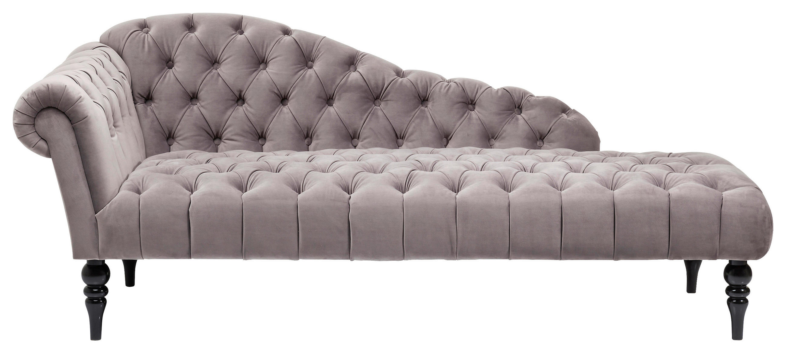 RÉCAMIERE Grau Samt  - Schwarz/Grau, Design, Holz/Textil (200/82/85cm) - Kare-Design
