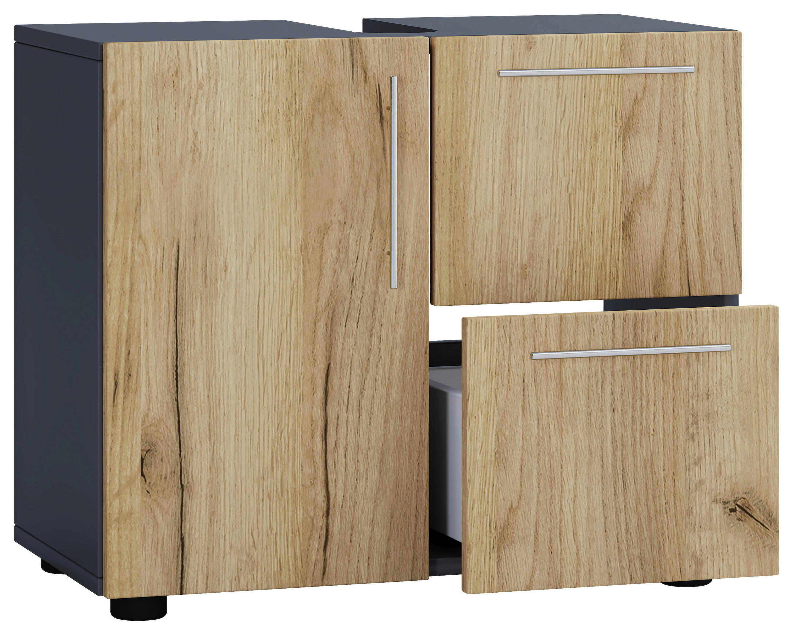MEUBLE SOUS-LAVABO 61/51/32 cm  - Honigeiche/Anthrazit, Modern, Holzwerkstoff/Kunststoff (61/51/32cm) - MID.YOU