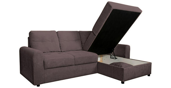 ECKSOFA Braun Chenille  - Schwarz/Braun, KONVENTIONELL, Kunststoff/Textil (232/153cm) - Carryhome