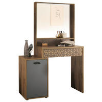 SCHMINKTISCH Graphitfarben, Eichefarben  - Eichefarben/Graphitfarben, Natur, Glas/Holzwerkstoff (95/145/40cm) - Xora