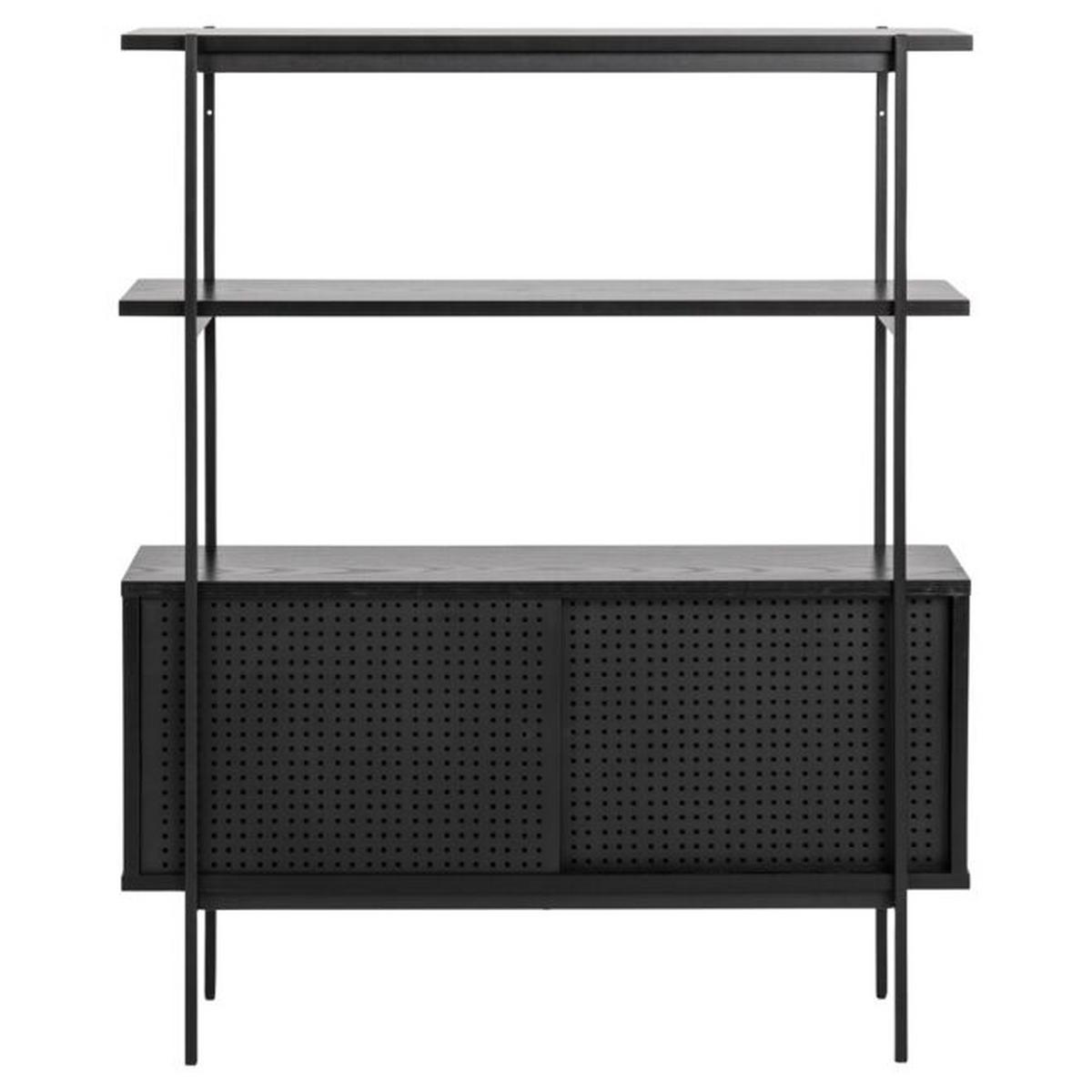 REGALELEMENT Schwarz  - Schwarz, MODERN, Holzwerkstoff/Metall (94/113,8/27cm)
