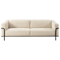 3-SITZER-SOFA Cord Naturfarben  - Schwarz/Naturfarben, Design, Textil/Metall (236/67/96cm) - Johann Jakob