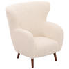 SESSEL in Teddystoff Weiß  - Kastanienfarben/Weiß, Design, Holz/Textil (90/98/88cm) - Livetastic