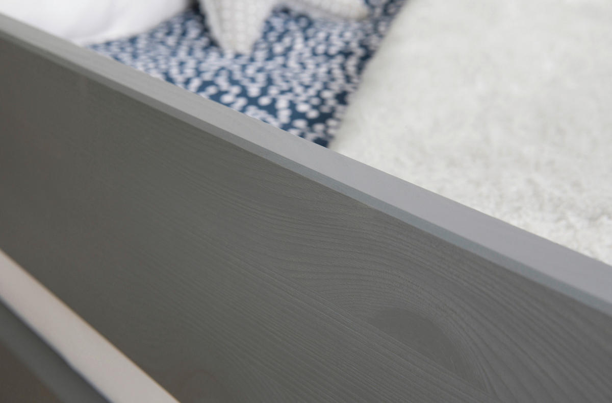 AUSZIEHBETT 120/200 cm  in Hellgrau  - Hellgrau/Naturfarben, MODERN, Holz/Textil (120/200cm) - MID.YOU