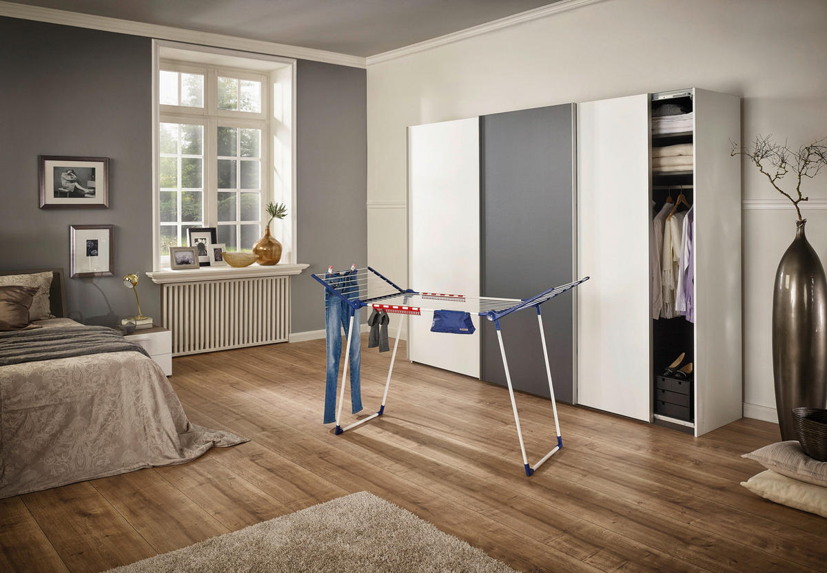 USCĂTOR DE RUFE VERTICAL - albastru/alb, Basics, plastic (87/157/66cm) - Leifheit