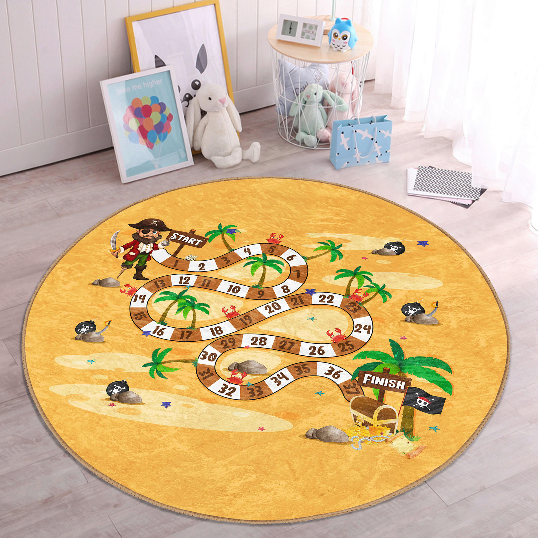 XXXLutz Kinderteppich Mehrfarbig 120x120 cm