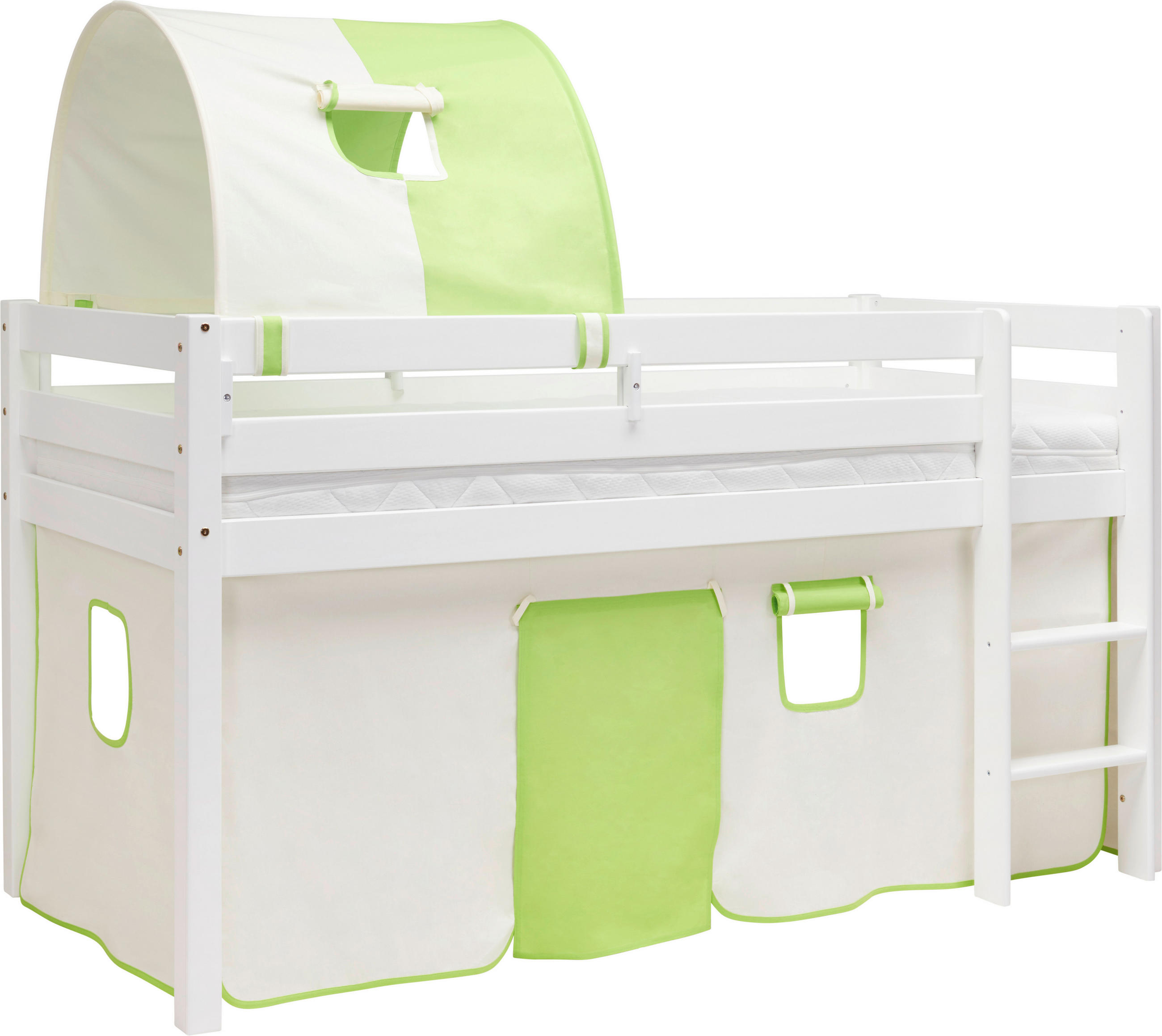 STREDNE VYSOKÁ POSTEĽ, 90/200 cm biela - biela, Basics, drevo (90/200cm) - Xora