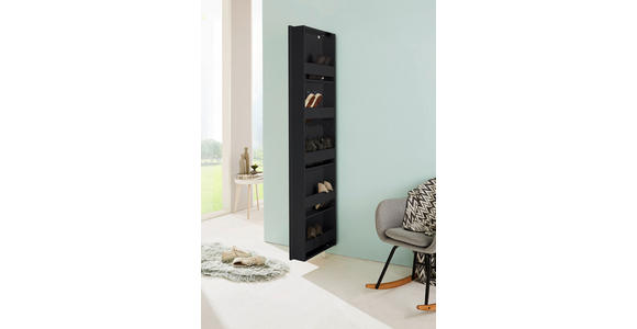 SCHUHSCHRANK 50/195/18 cm - Anthrazit, Design, Glas/Holzwerkstoff (50/195/18cm) - Xora