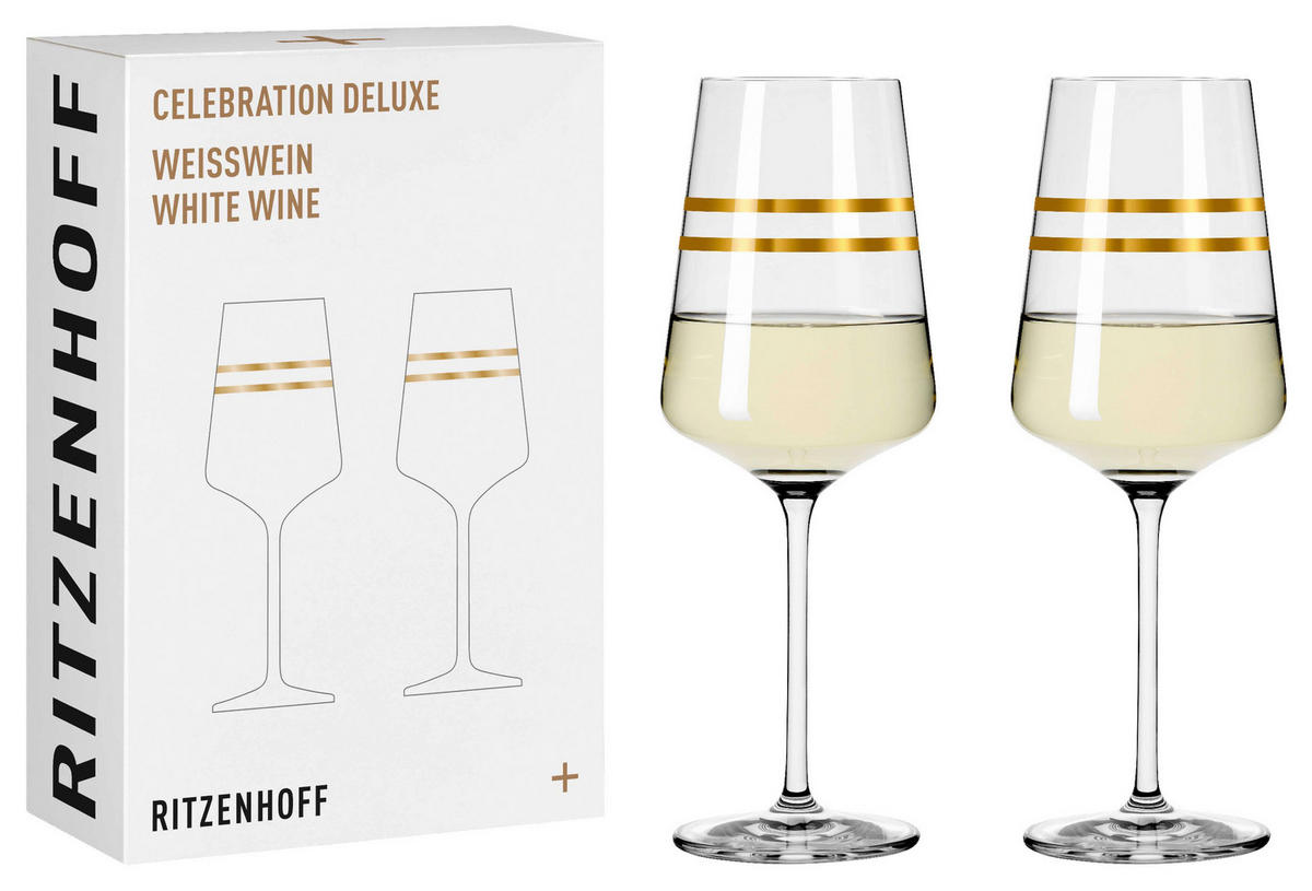 WEIßWEINGLAS Celebration Deluxe 400 ml 2-teilig  - Goldfarben, Glas (0,4cm) - Ritzenhoff