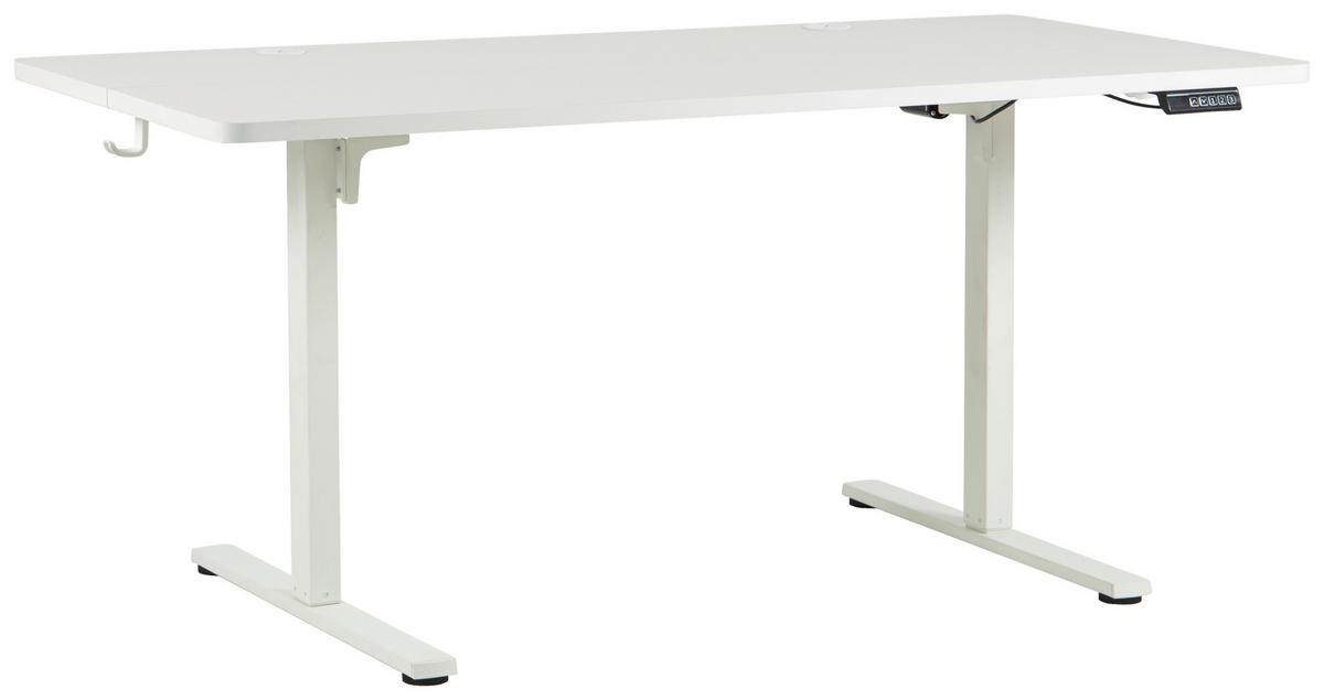 SCHREIBTISCH 160/80/72/118 cm Weiss höhenverstellbar elektrisch höhenverstellbar  - Weiss, Modern, Holzwerkstoff/Metall (160/80/72/118cm) - Livetastic