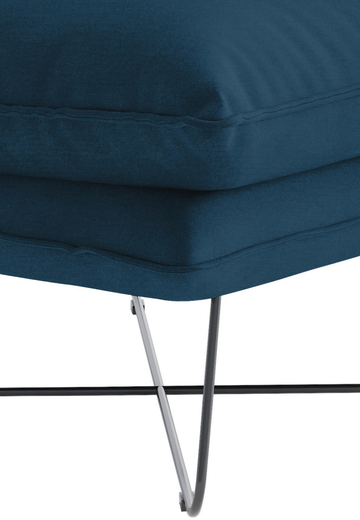 SESSEL in Velours Blau  - Blau/Schwarz, Design, Textil/Metall (72/84/90cm) - Livetastic