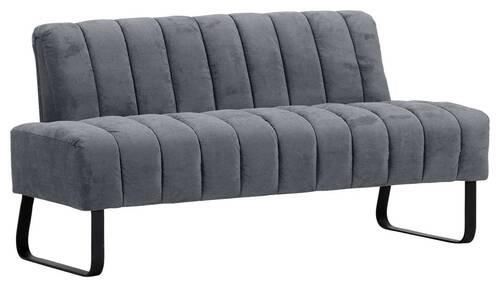 SITZBANK 175/87/77 cm  in Anthrazit  - Anthrazit/Schwarz, Design, Textil/Metall (175/87/77cm) - Novel