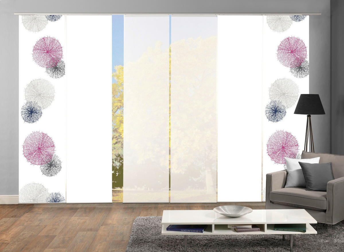 FLÄCHENVORHANG RAWLINS, 6-TLG. in Flieder blickdicht  - Flieder, Basics, Textil (6x60/245cm)