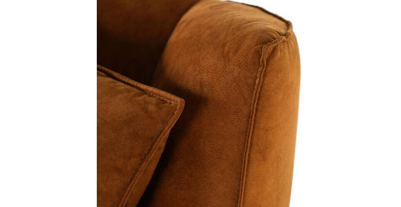 CHAISELONGUE TABALUGA Mikrofaser Cognac - Cognac/Schwarz, Design, Textil/Metall (190/90/95cm) - Carryhome