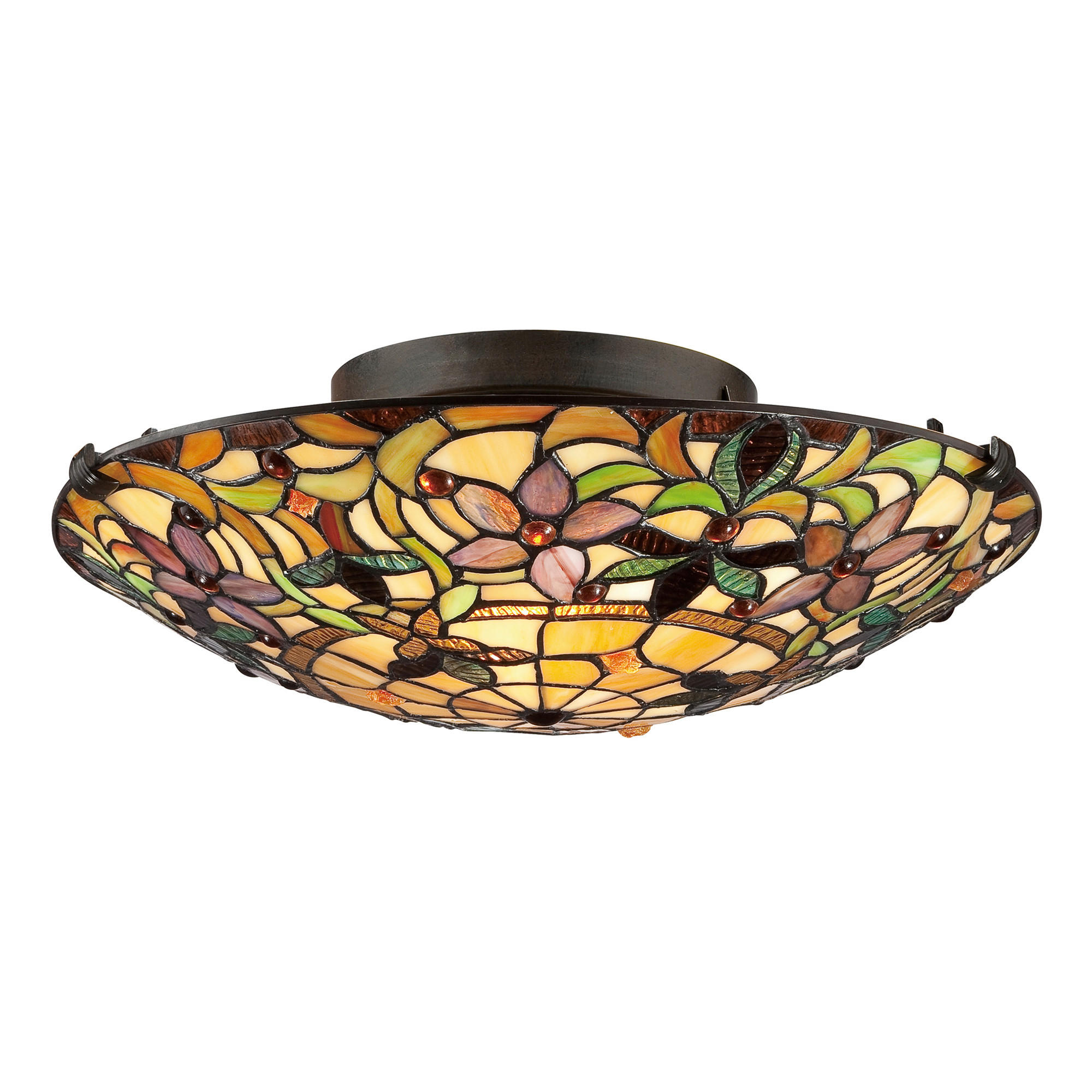DECKENLEUCHTE  42.1/15.1 cm    - Bronzefarben, Konventionell, Glas/Metall (42.1/15.1cm) - Elstead Lighting