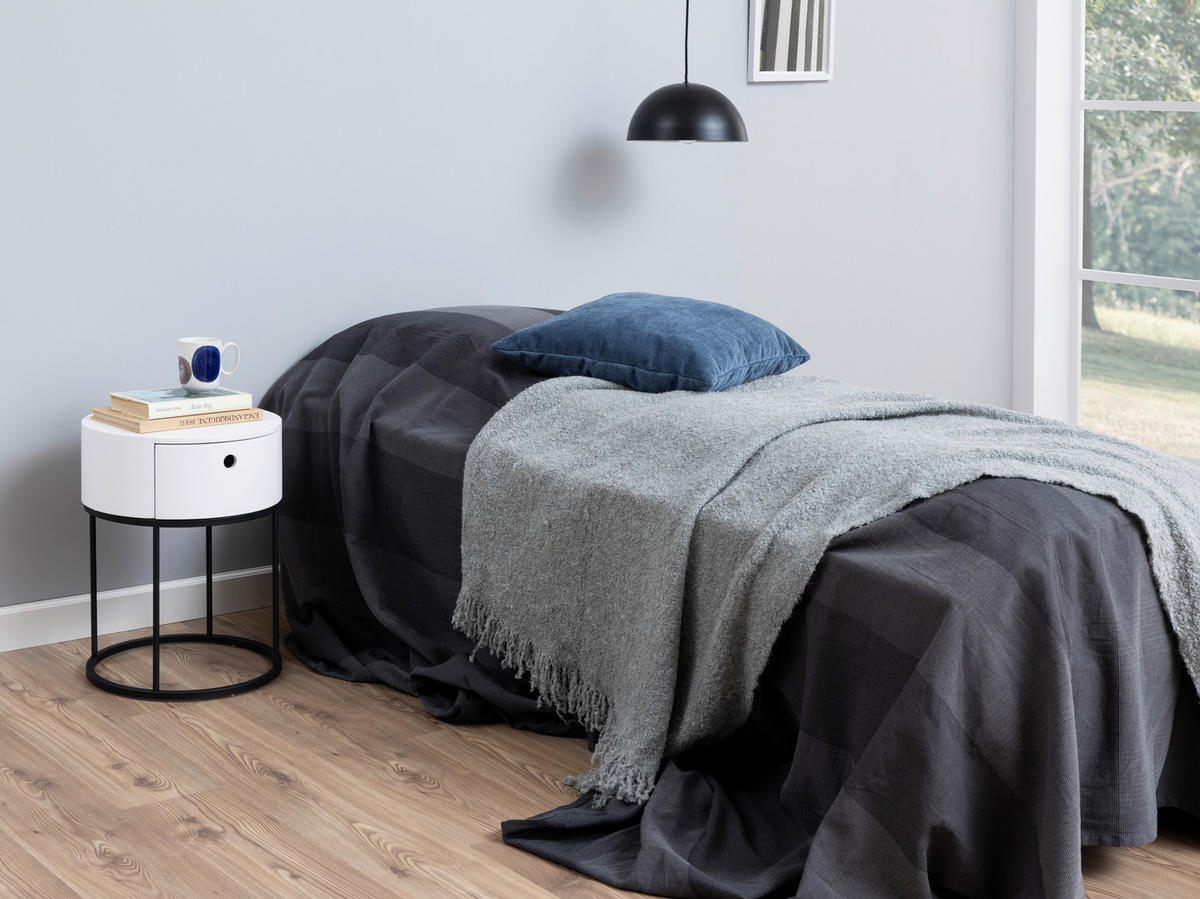 SÄNGBORD i svart, vit  - vit/svart, Modern, metall/trämaterial (40/51cm) - Best Price