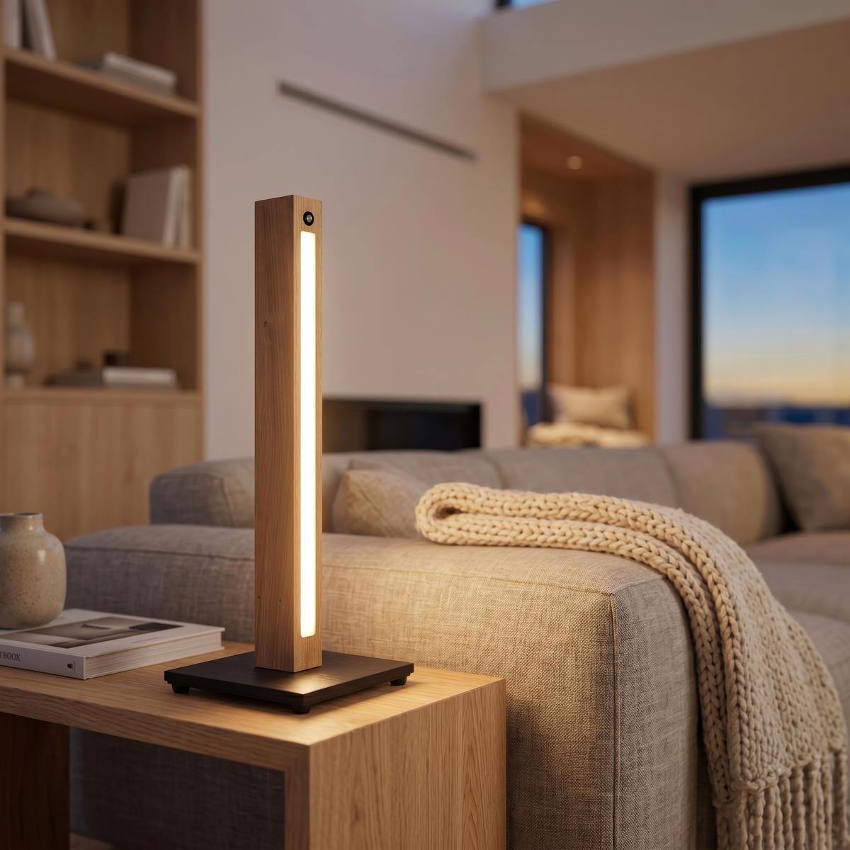 LED-TISCHLEUCHTE Lucy 55/16/16 cm  - Wildeiche, Basics, Holz (55/16/16cm) - Ambiente