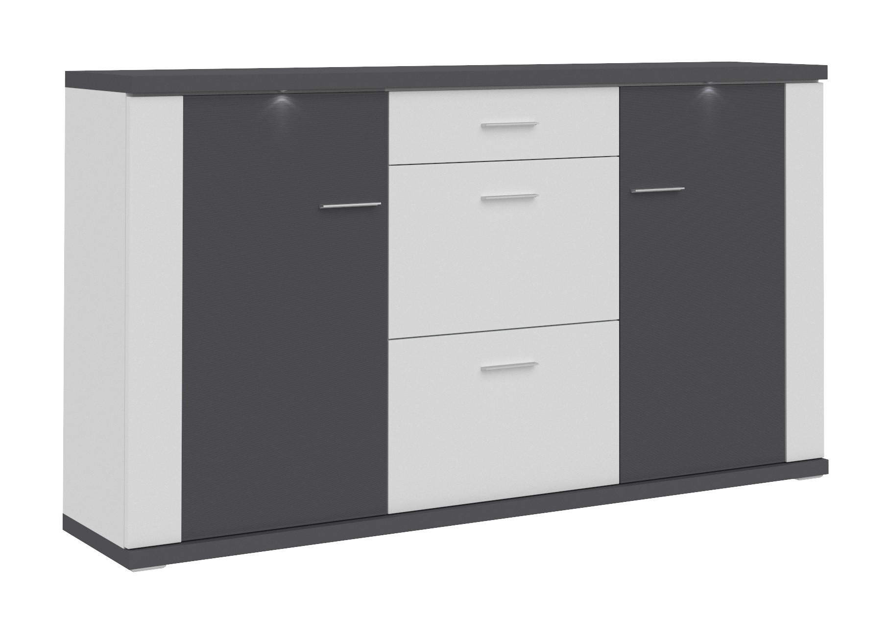 SIDEBOARD  in 194/107/42 cm  - Chromfarben/Graphitfarben, Design, Holzwerkstoff (194/107/42cm) - Xora