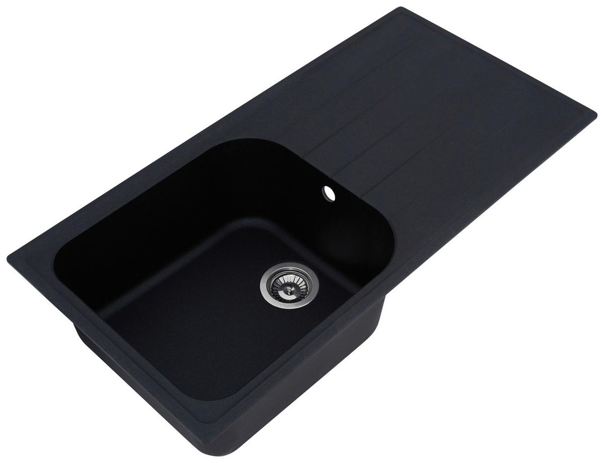 SPÜLE 1725ORLANDO100X50S  - Schwarz, Trend, Stein (100/22,5/50cm) - Respekta