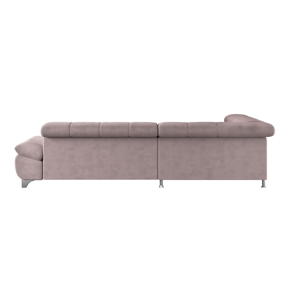 ECKSOFA Rosa Chenille  - Chromfarben/Rosa, KONVENTIONELL, Textil/Metall (234/312cm) - Livetastic