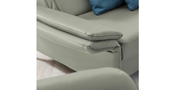 2,5-SITZER Latina in Echtleder Hellgrau   - Hellgrau/Schwarz, Design, Leder/Metall (164/84/99cm) - Dieter Knoll