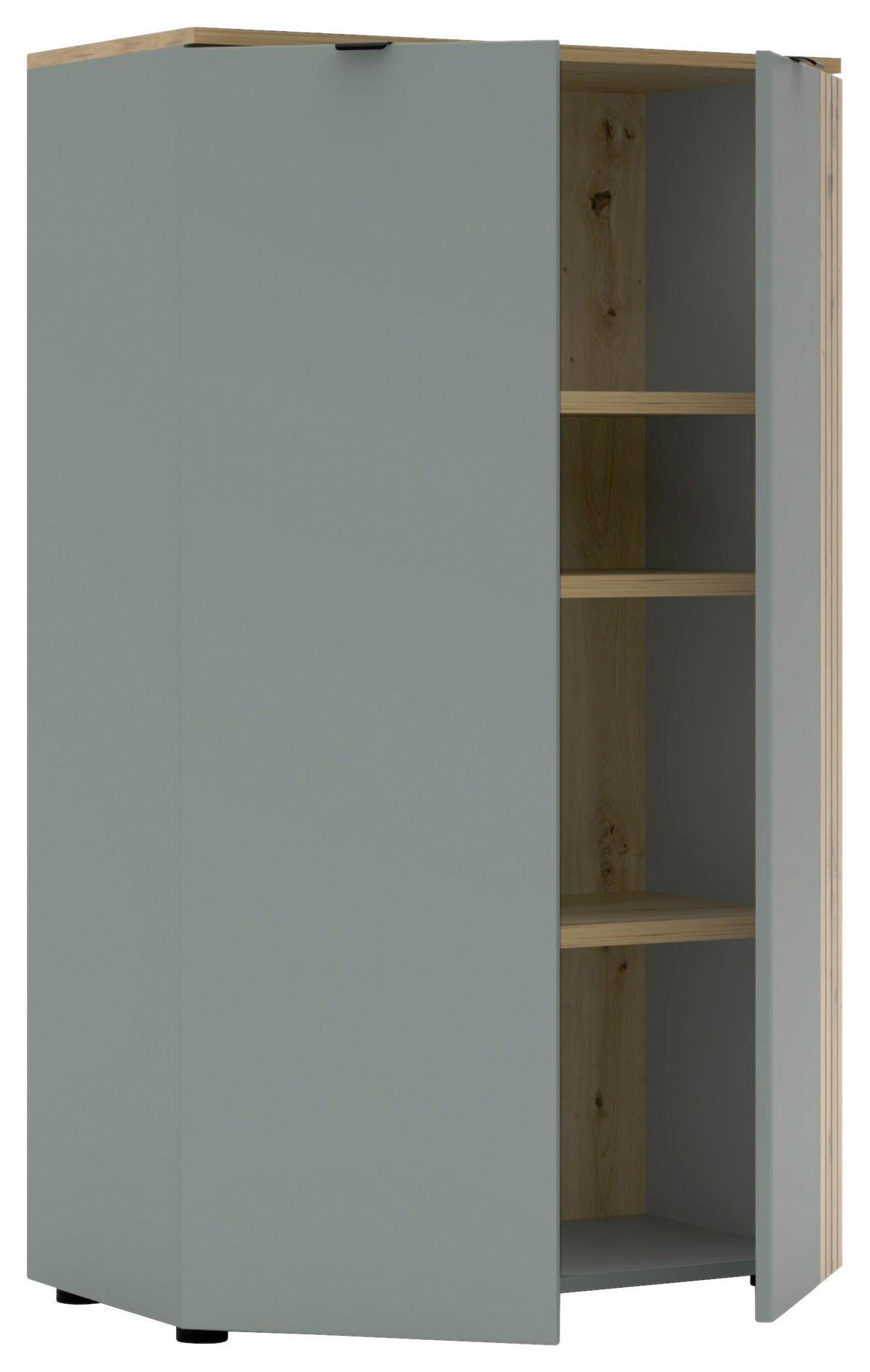 HIGHBOARD  75/127/38 cm  - Schilfgrün/Schwarz, KONVENTIONELL, Holzwerkstoff/Metall (75/127/38cm) - Voleo