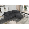 ECKSOFA  in Cord Dunkelgrau  253/180 cm  - Dunkelgrau/Schwarz, KONVENTIONELL, Textil/Metall (253/180cm) - Carryhome
