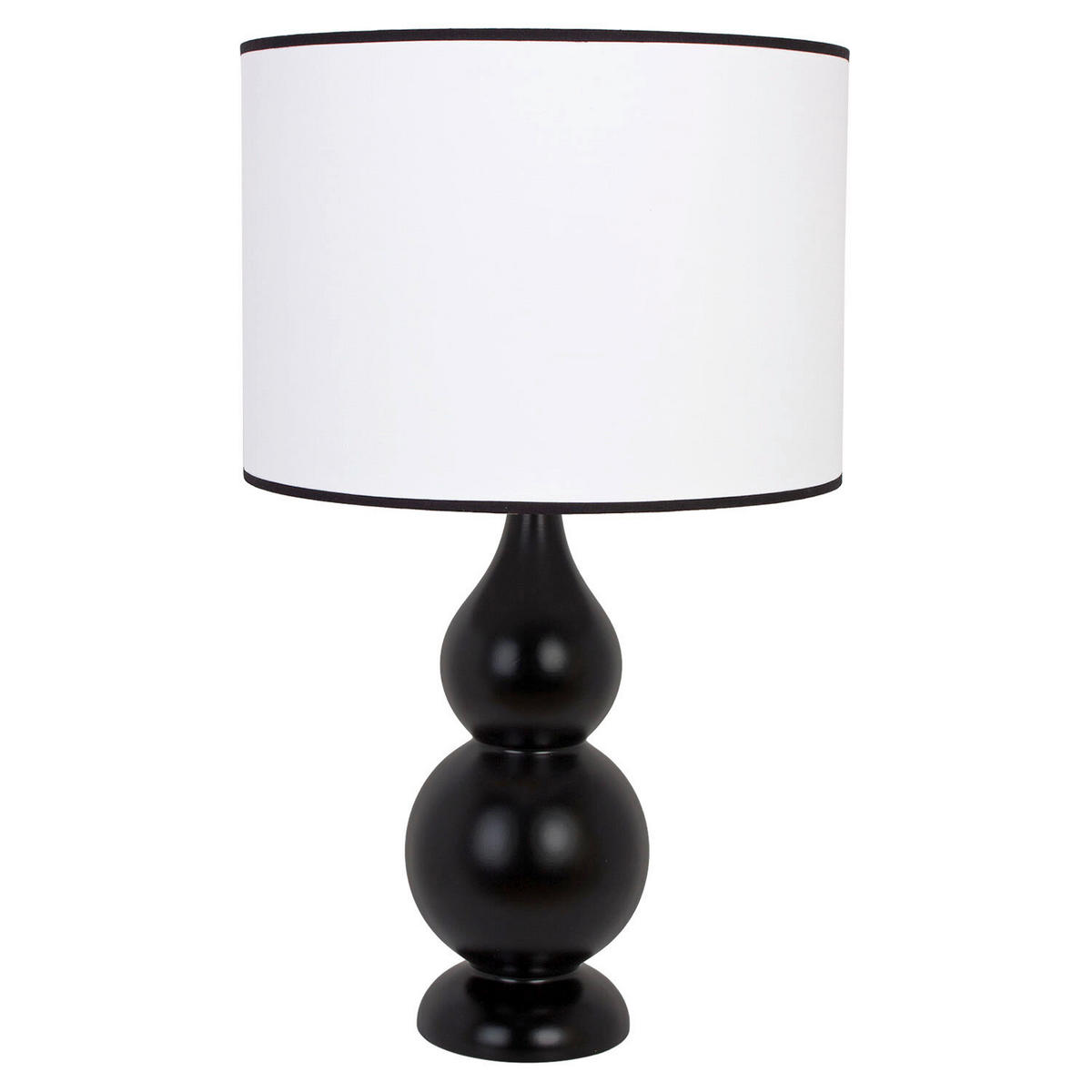 STOLNÍ LAMPA, E27, 35/60 cm  - černá, Konvenční, dřevo (35/60cm)