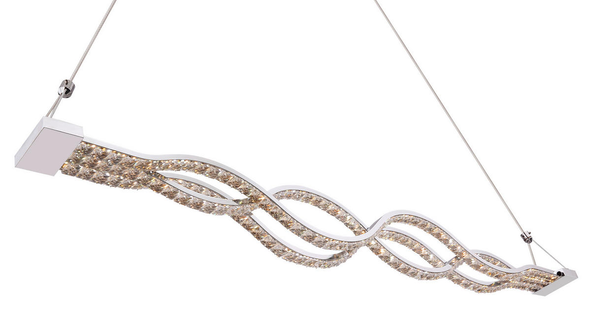 LAMPĂ SUSPENDATĂ CU LED 95/7/140 cm  - alb/străveziu, Basics, plastic/sticlă (95/7/140cm)