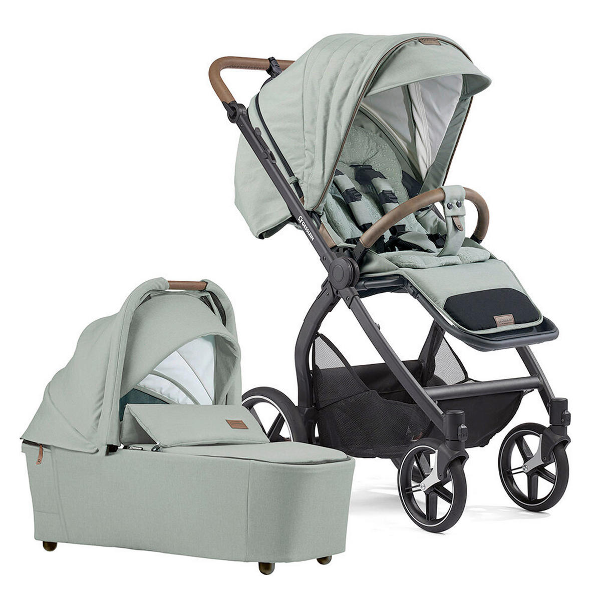 KOMBIKINDERWAGEN  FX4 Swing/Lyx Set  Mint  - Mintgrün, Basics, Metall (100/55/130cm) - Gesslein