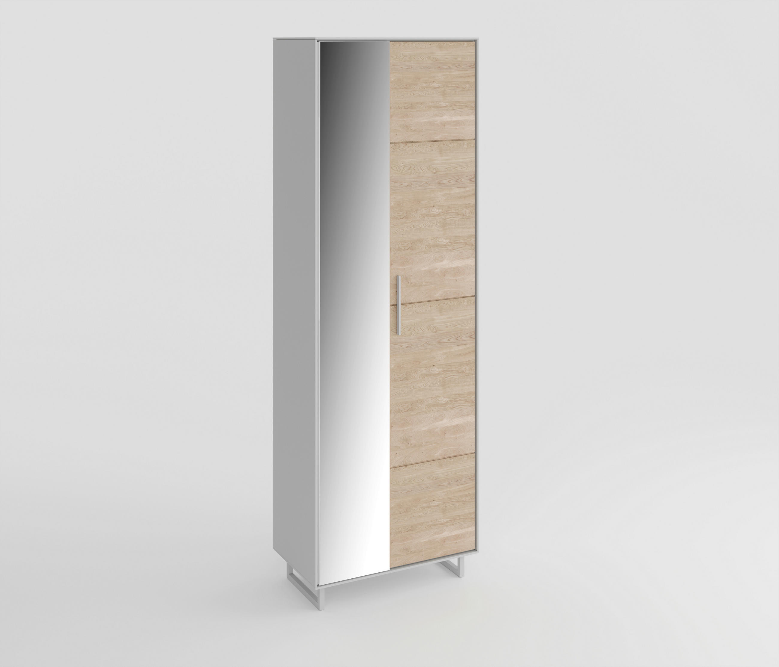 GARDEROBENSCHRANK Kaunas  in 70/197/40 cm  - Kaschmir/Eiche Bianco, Design, Glas/Holz (70/197/40cm) - Livetastic